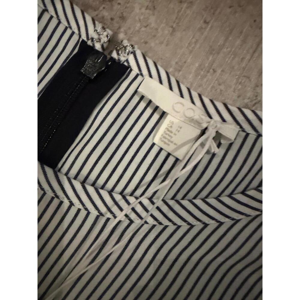 Nwt Cos Striped Long Sleeve Blouse With Smocked Sides Size 14 — image 2 of 4